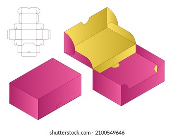 Box packaging die cut template design. 3d mock-up