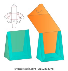 Box packaging die cut template design. 3d mock-up