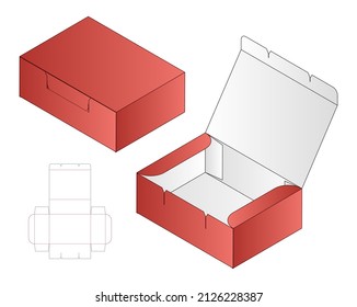 Box packaging die cut template design. 3d mock-up