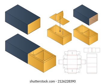 Box packaging die cut template design. 3d mock-up