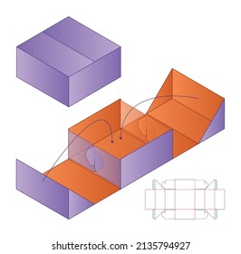 Box packaging die cut template design. 3d mock-up