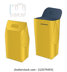 Box packaging die cut template design. 3d mock-up