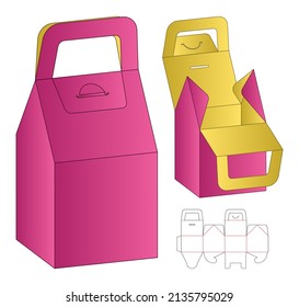 Box packaging die cut template design. 3d mock-up