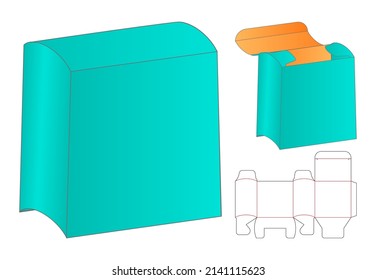 Box packaging die cut template design. 3d mock-up