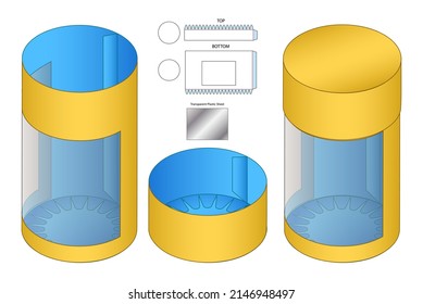 Box packaging die cut template design. 3d mock-up