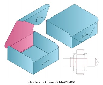 Box packaging die cut template design. 3d mock-up