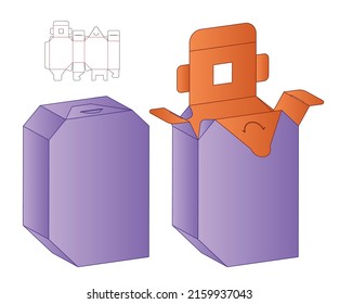 Box packaging die cut template design. 3d mock-up