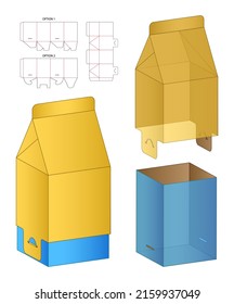 Box packaging die cut template design. 3d mock-up