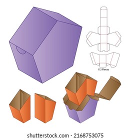 Diseño de la plantilla de corte de cajas de embalaje. 3.ª burla