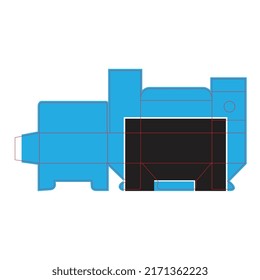 Box packaging die cut template design