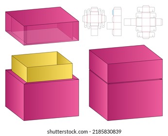 Box packaging die cut template design. 3d mock-up