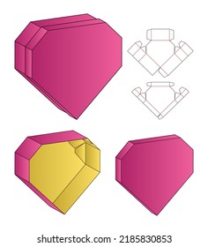Box packaging die cut template design. 3d mock-up