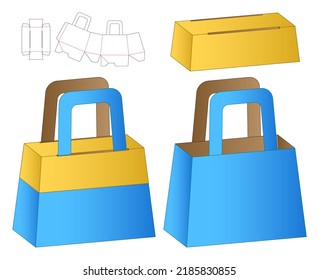 Box packaging die cut template design. 3d mock-up