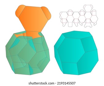 Box packaging die cut template design. 3d mock-up