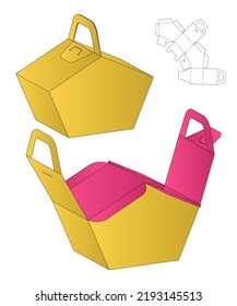 Box packaging die cut template design. 3d mock-up