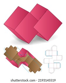 Box packaging die cut template design. 3d mock-up