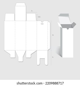 Box packaging die cut template 3d mockup.