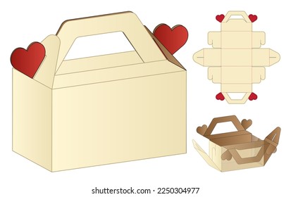 Box Packaging the cut Template Design. 3D-Muster
