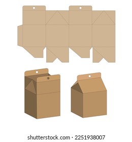 Box packaging die cut template 3d object outline