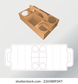 Box packaging die cut template design. 3d mock-up