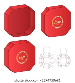 Box packaging die cut template design. 3d mock-up