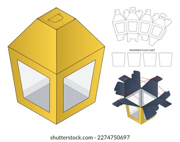 Box packaging die cut template design. 3d mock-up