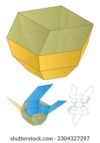 Diseño de la plantilla de corte de cajas de embalaje. 3.ª burla
