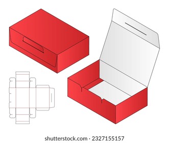 Box Packaging the cut Template Design. 3D-Muster