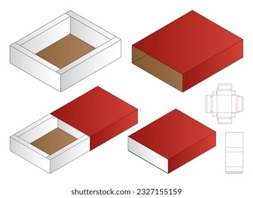 Box packaging die cut template design. 3d mock-up