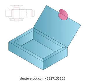 Box packaging die cut template design. 3d mock-up