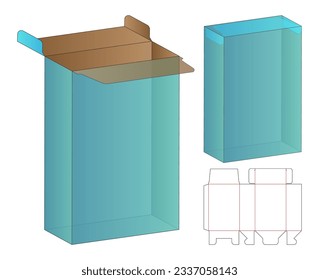 Box Packaging the cut Template Design. 3D-Muster