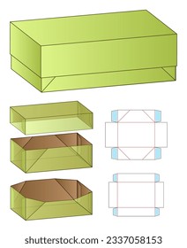 Diseño de la plantilla de corte de cajas de embalaje. 3.ª burla