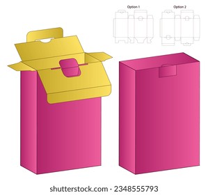 Box packaging die cut template design. 3d mock-up