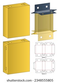 Box packaging die cut template design. 3d mock-up