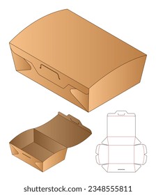 Box packaging die cut template design. 3d mock-up