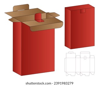 Box Packaging the cut Template Design. 3D-Muster