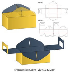 Box packaging die cut template design. 3d mock-up