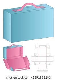 Box packaging die cut template design. 3d mock-up