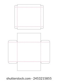 Diseño de Plantilla troquelada de embalaje de caja. maqueta 3d