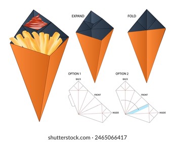 Diseño de Plantilla troquelada de embalaje de caja. maqueta 3d