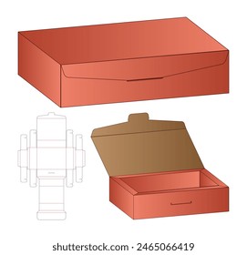 Box packaging die cut template design. 3d mock-up