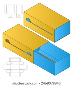 Box packaging die cut template design. 3d mock-up