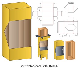 Box packaging die cut template design. 3d mock-up