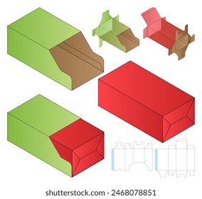 Box packaging die cut template design. 3d mock-up