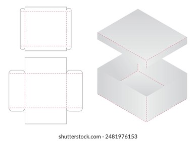 Box packaging die cut template design. 3d mock-up