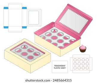 Diseño de Plantilla troquelada de embalaje de caja. maqueta 3d