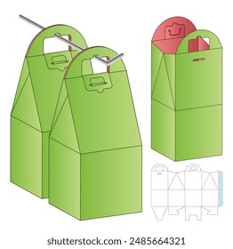 Box packaging die cut template design. 3d mock-up