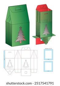 Projeto de modelo de corte de morrer de embalagem de caixa. maquete 3d