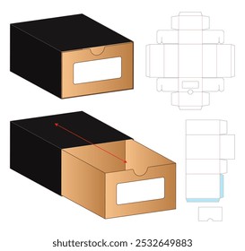 Box packaging die cut template design. 3d mock-up