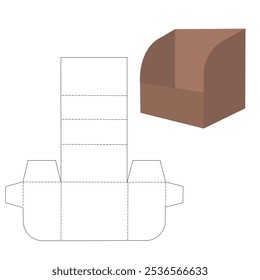 Modelo de corte de morrer de embalagem de caixa	